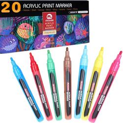 Acryl marker stiften 20 kleuren | 2 mm | Acrylverf | Tekenset | Mandala | Acrylstiften voor stenen schilderen | Happy Stones maken